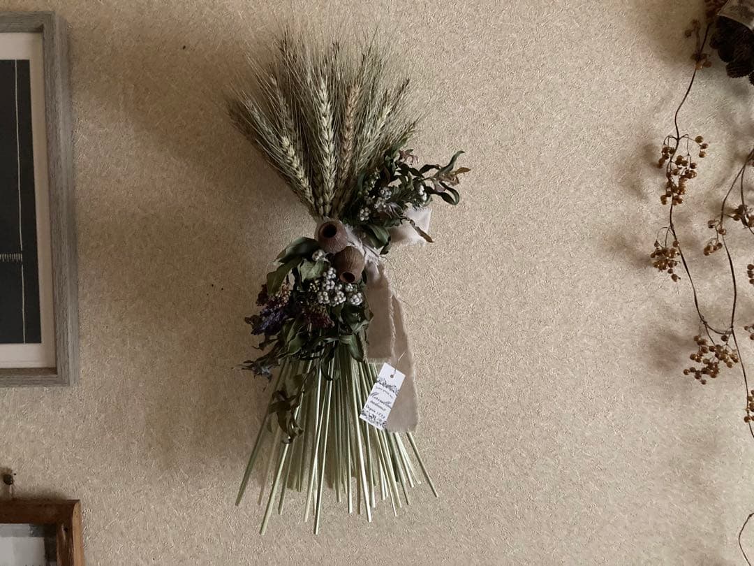 おまとめ⭐︎swag #295 小麦のパニエ スワッグ ドライフラワー