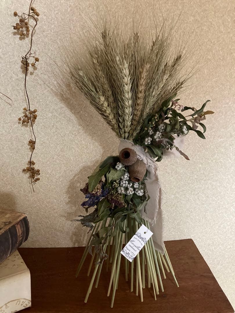 おまとめ⭐︎swag #295 小麦のパニエ スワッグ ドライフラワー