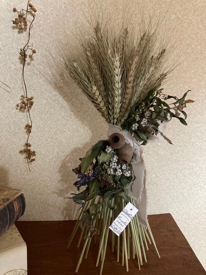 おまとめ⭐︎swag #295 小麦のパニエ スワッグ ドライフラワー
