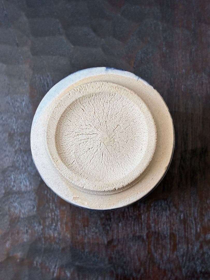 梶原靖元　染付陶胎　湯呑み　山水図