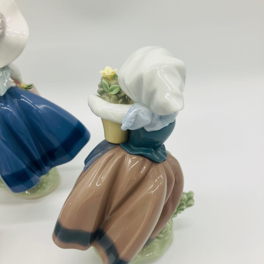 【美品✨3体セット】リヤドロ　甘い花の香り　きれいな花ばかり　春が来た　陶器人形