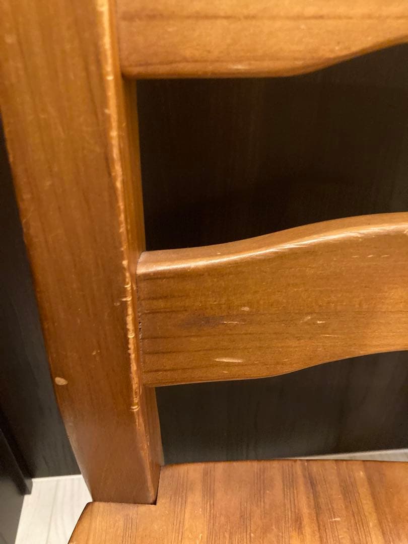 アンティーク　ビンテージ　木製ブラウンチェア 背もたれ3段　1脚