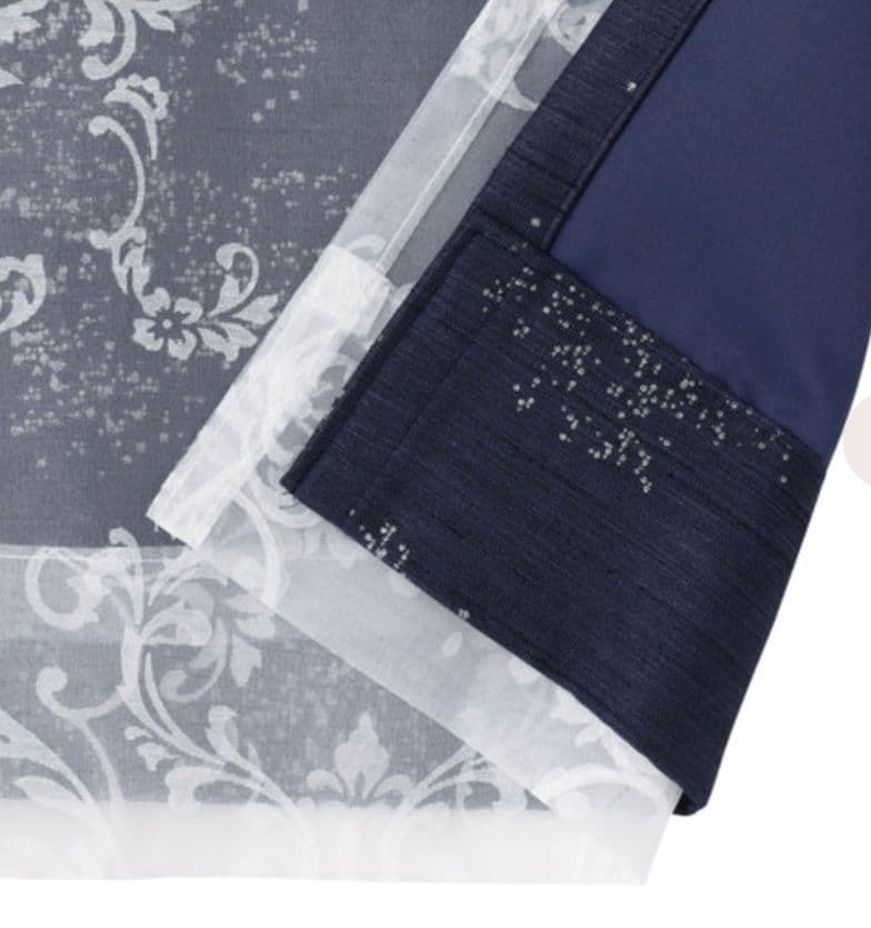 Francfranc ブリス×ルシーラ　ダブルカーテン ネイビー 178×100