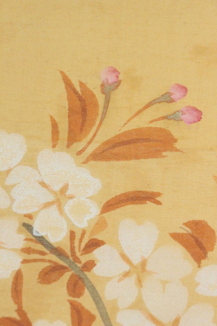 Ni5604 掛軸　在銘　伸祐　桜花双孔雀図　絹本着色　日本画　花鳥　送料無料