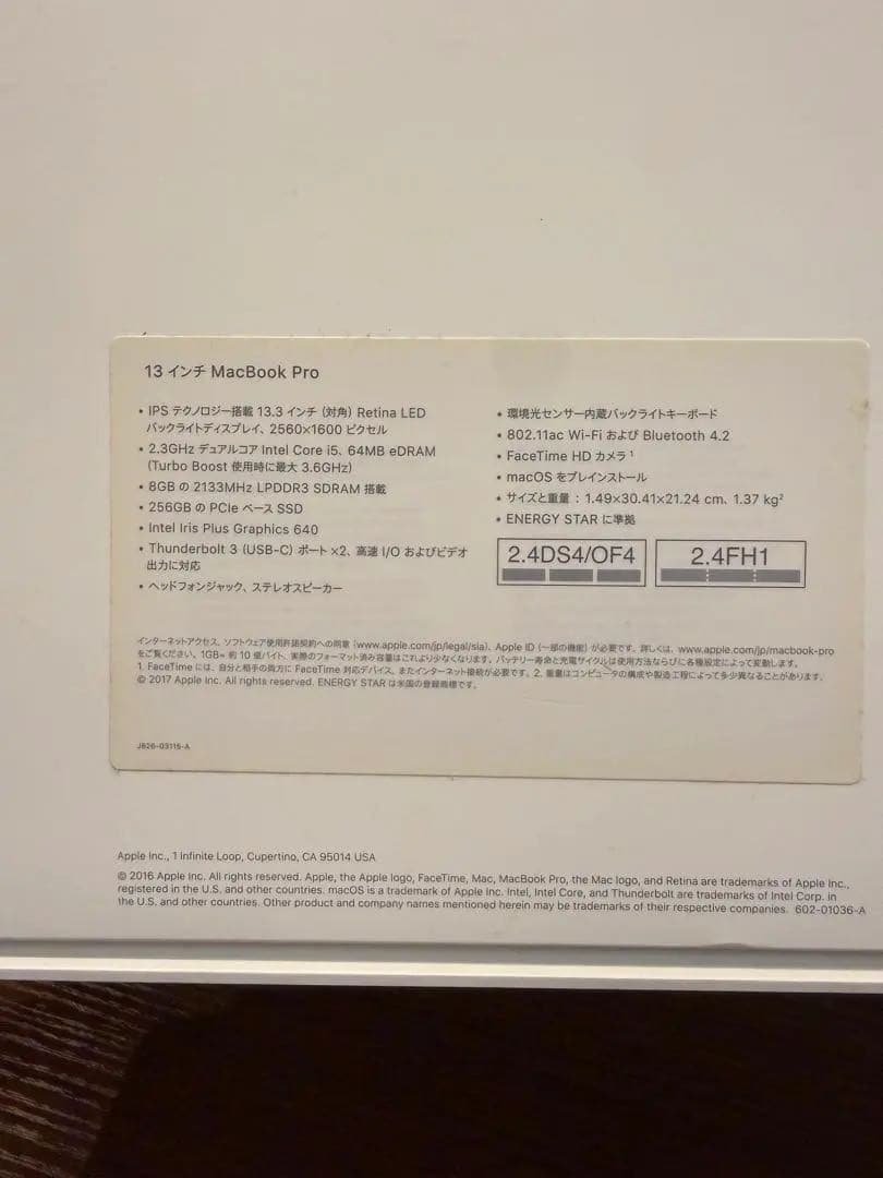 MacBook本体 Apple MacBook Pro 13