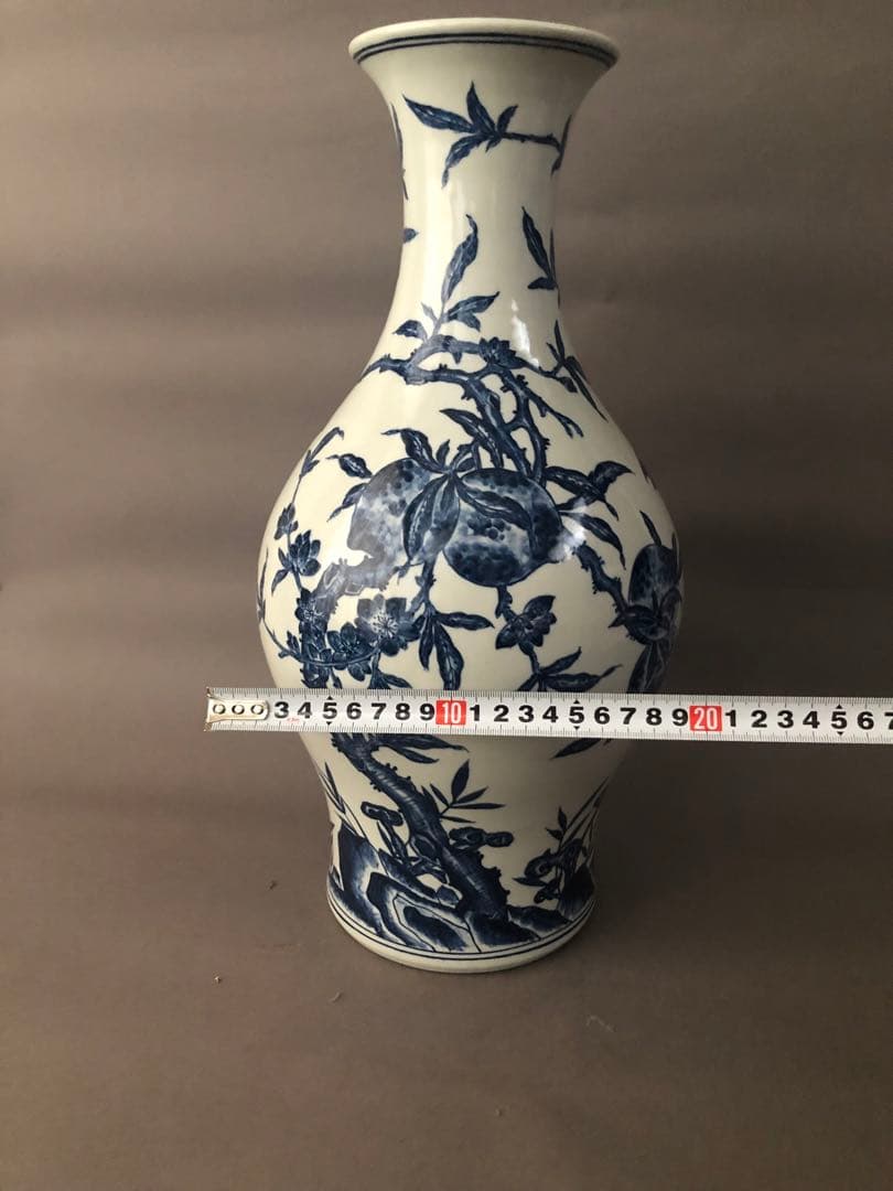 中国骨董　古美術　清朝青花草無花果紋　壷