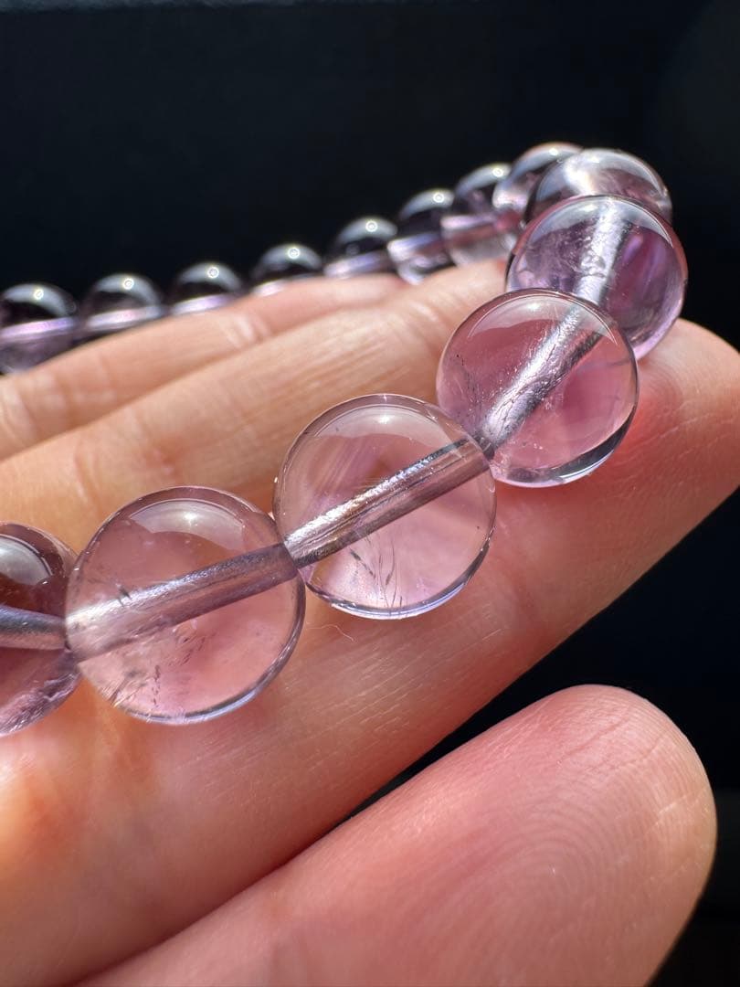 希少品質　アメジストスモーキーバイカラーファントムインクォーツ　ブレスレット