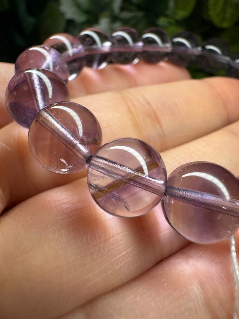 希少品質　アメジストスモーキーバイカラーファントムインクォーツ　ブレスレット