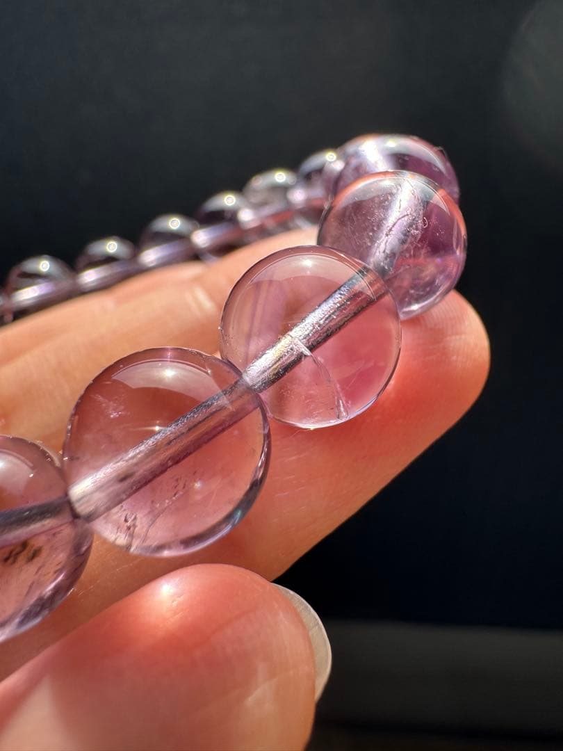 希少品質　アメジストスモーキーバイカラーファントムインクォーツ　ブレスレット