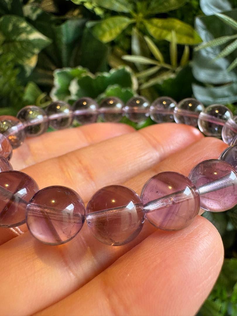 希少品質　アメジストスモーキーバイカラーファントムインクォーツ　ブレスレット