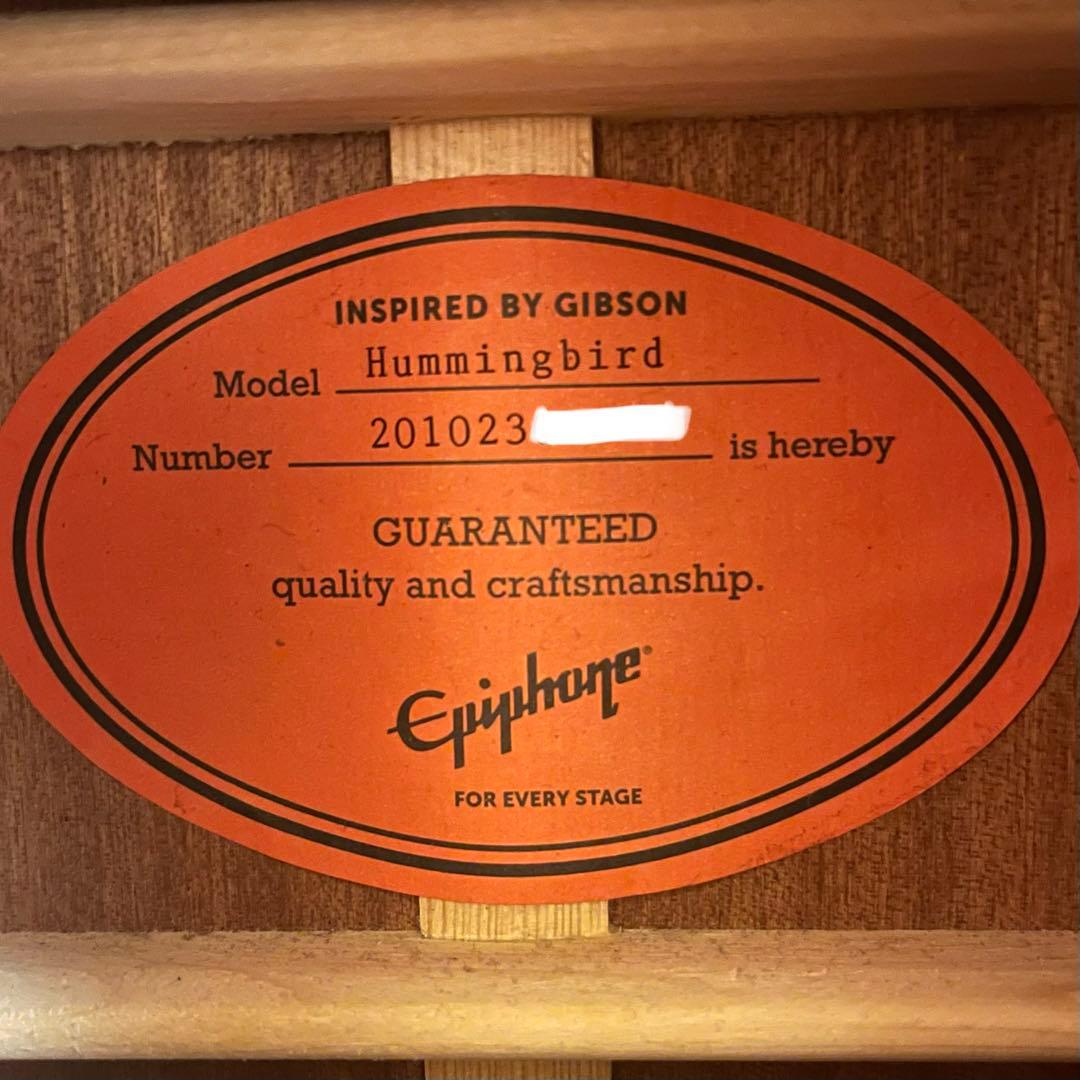 ギター Epiphone inspired by Gibson Hummingbird