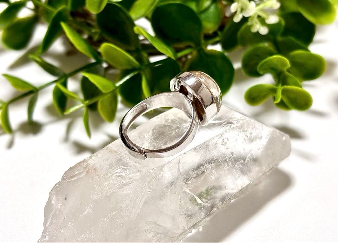 再販不可　夢幻品質　天然石の王者　奇跡のジンタイチンルチルキャッツアイ極上リング