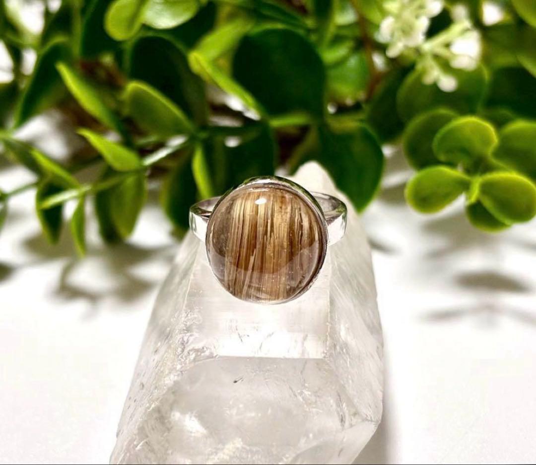 再販不可　夢幻品質　天然石の王者　奇跡のジンタイチンルチルキャッツアイ極上リング