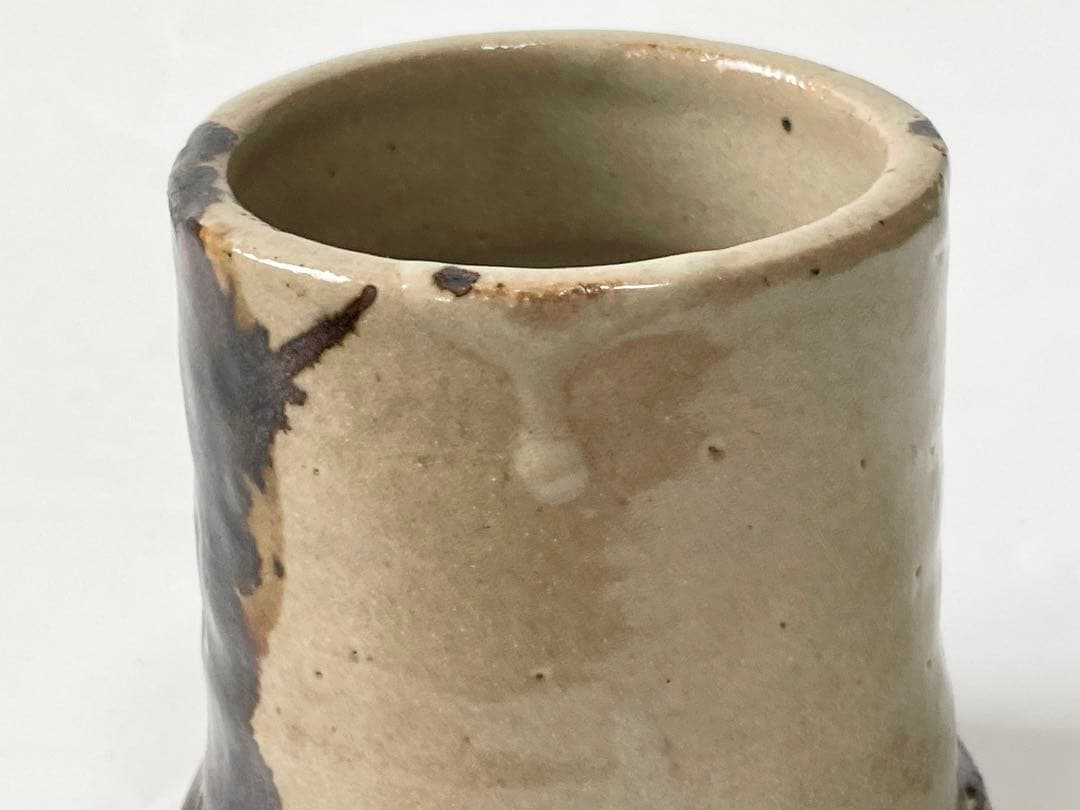 陶芸家　人間国宝　濱田庄司　浜田庄司　初窯　鉄絵　筆筒　筆立て