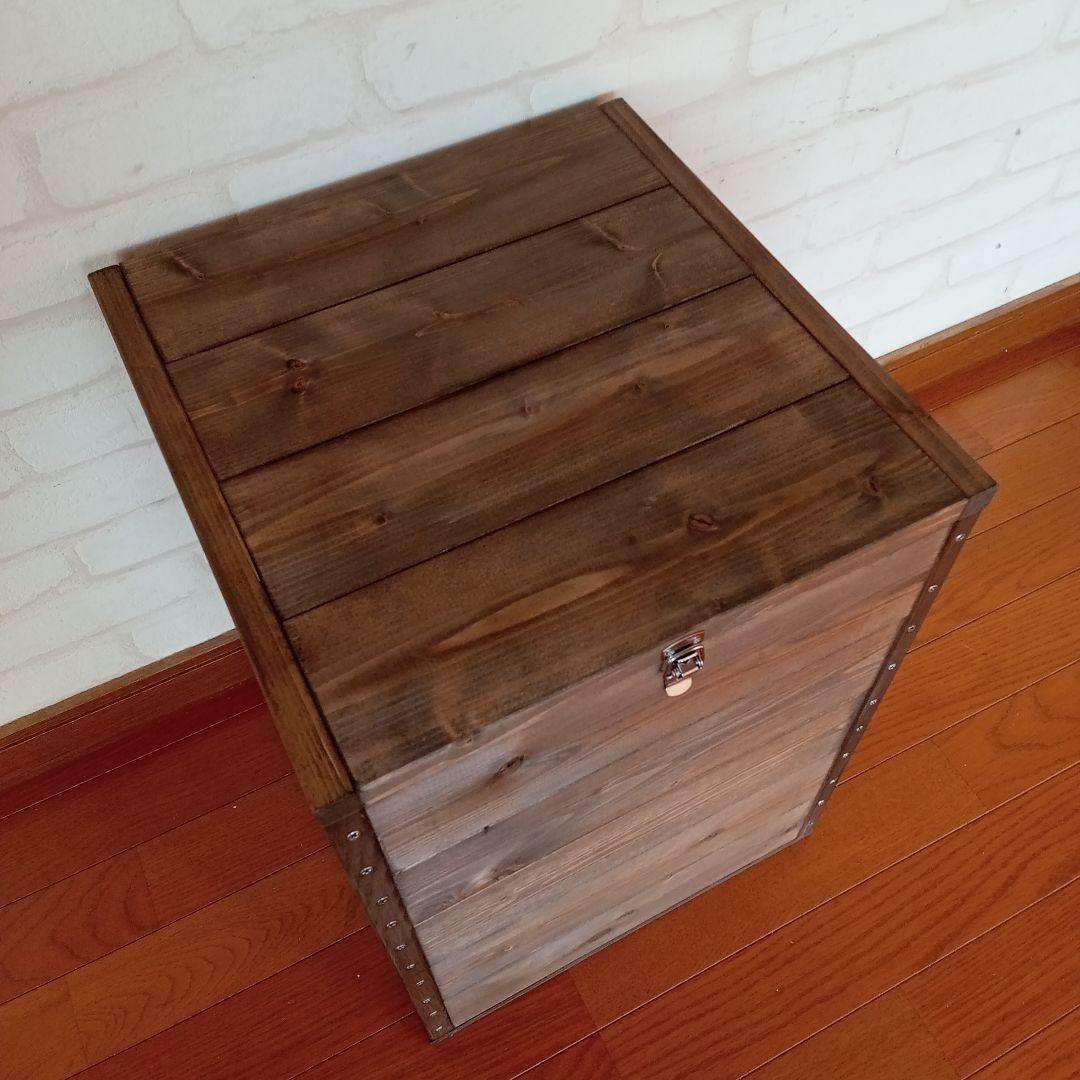 【ハンドメイド】男前コンテナスツール コンテナテーブル 収納箱（深箱タイプ ）