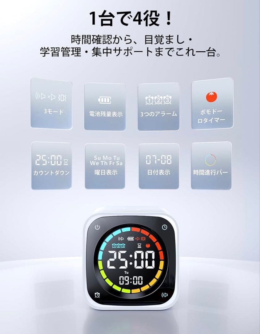 送料無料　新品 Ticktime ポモドーロタイマー TK3 キューブタイマー