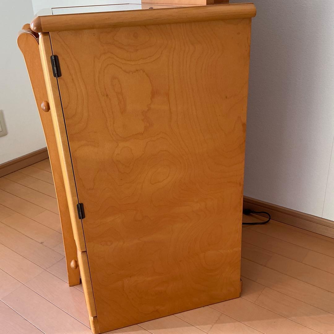 木製ドレッサー丸型ミラー家具　鏡台　化粧台　アンティーク