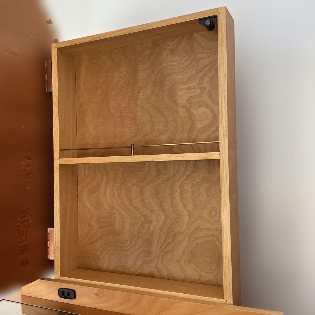 木製ドレッサー丸型ミラー家具　鏡台　化粧台　アンティーク