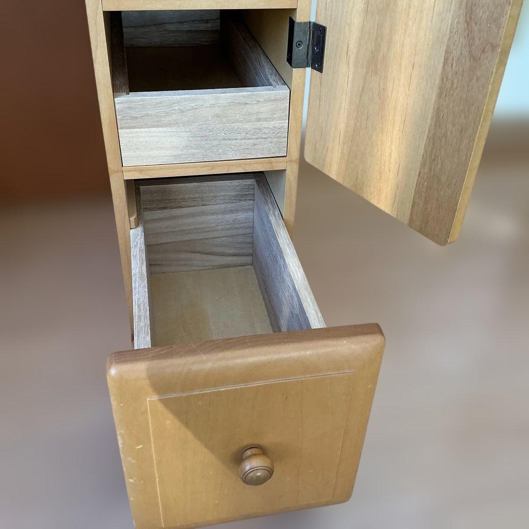 木製ドレッサー丸型ミラー家具　鏡台　化粧台　アンティーク