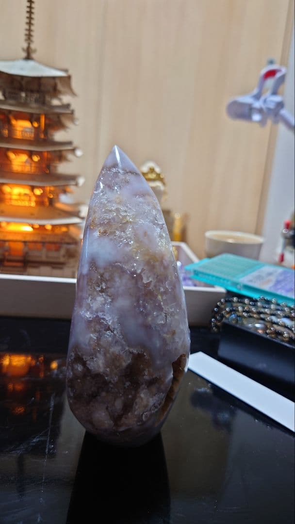 ピンクアメジスト　花瑪瑙　置物