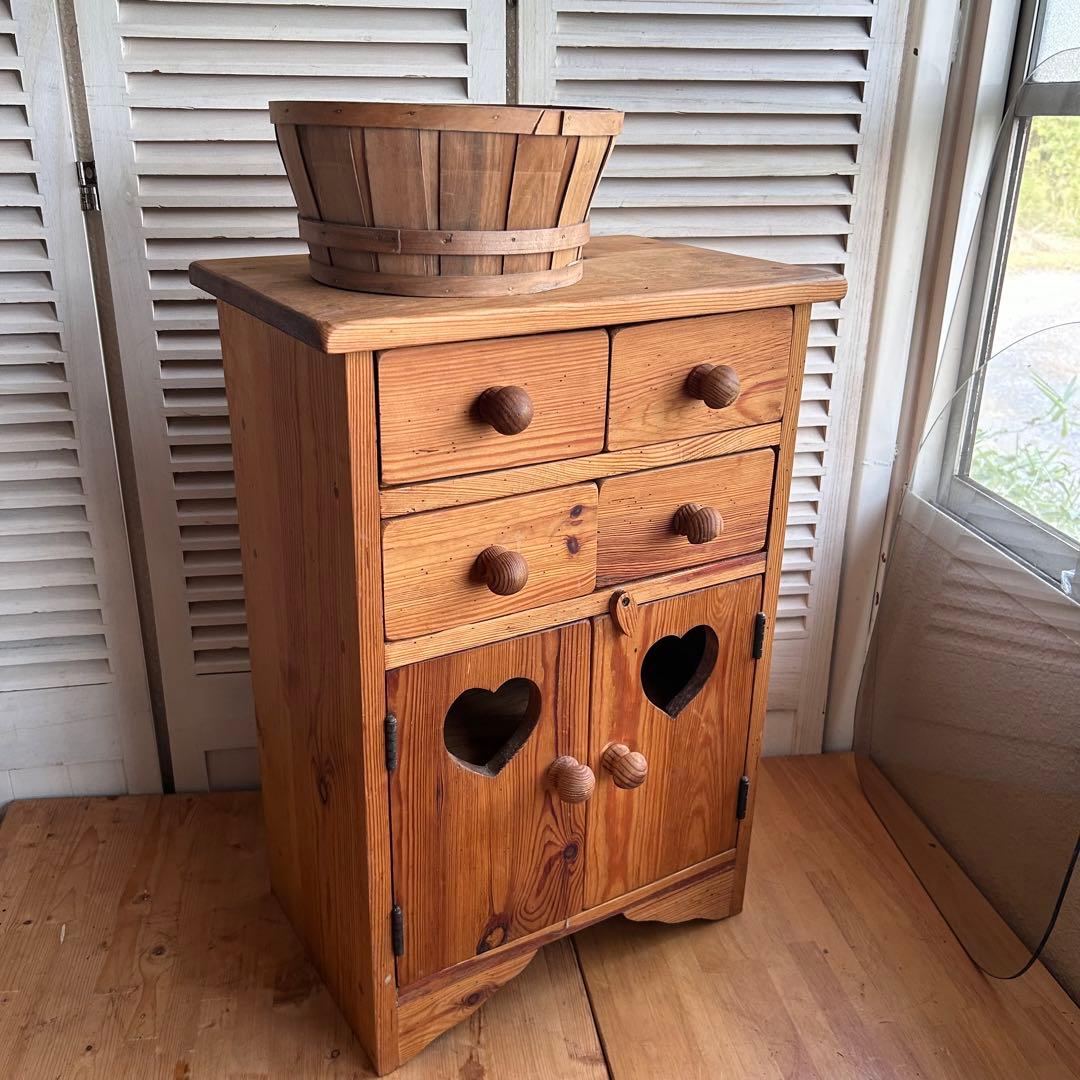 ハンドメイド　カントリー　チェスト　パイン材　高さ65cm