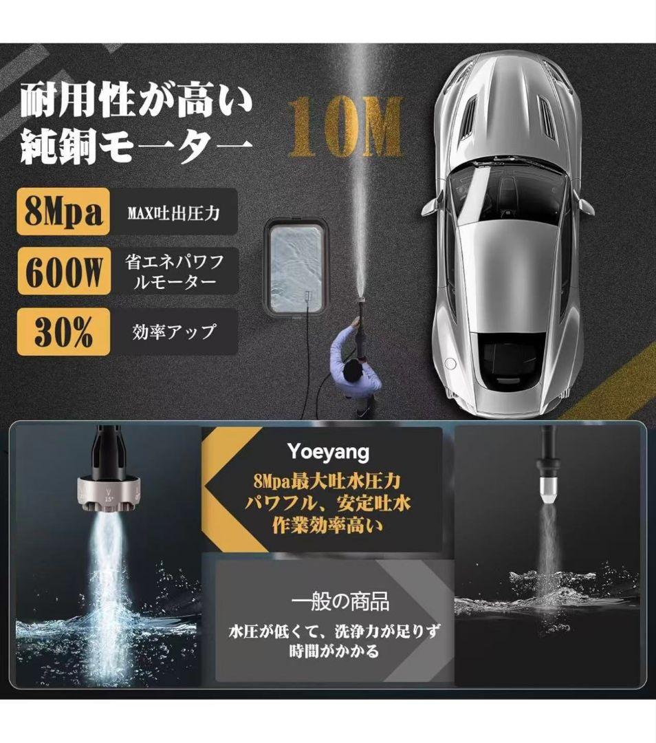 高圧洗浄機 20L折り畳みバケツ付き【ぴかぴか洗浄店監修】8MPa コードレス