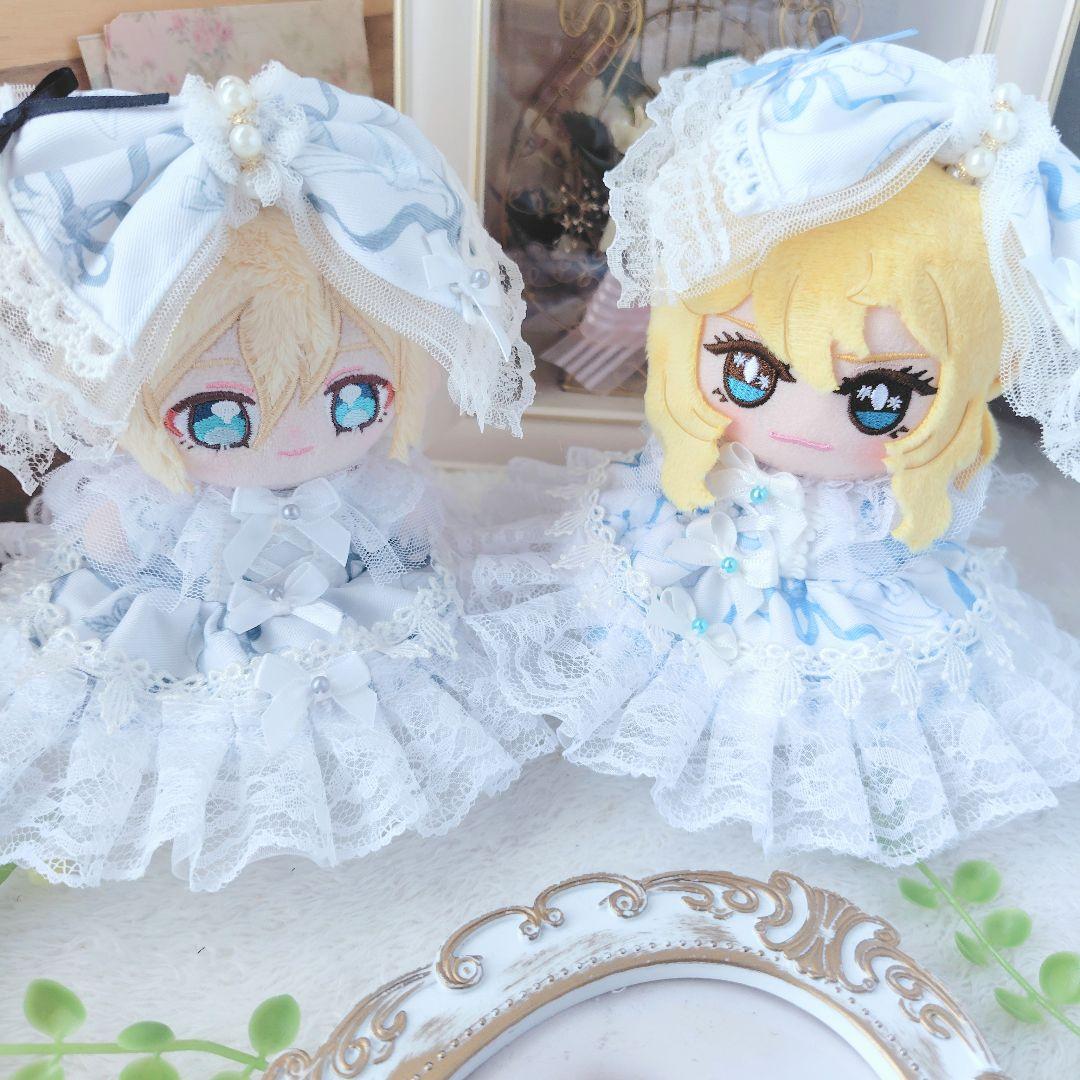 【色違いコーデ】ロリータリボン　ドレス　１２cm　ぬい服 いつぬい