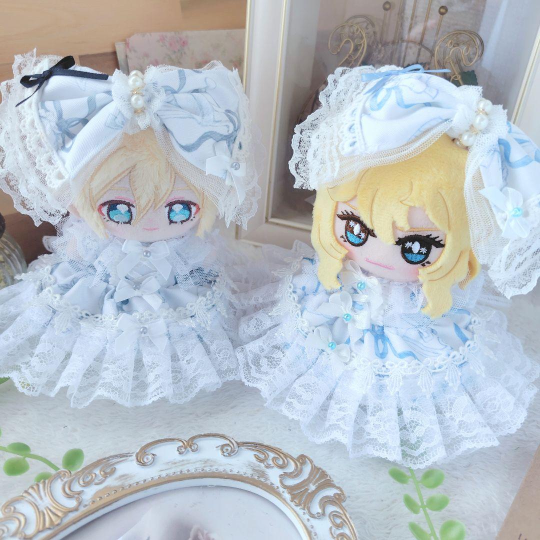 【色違いコーデ】ロリータリボン　ドレス　１２cm　ぬい服 いつぬい