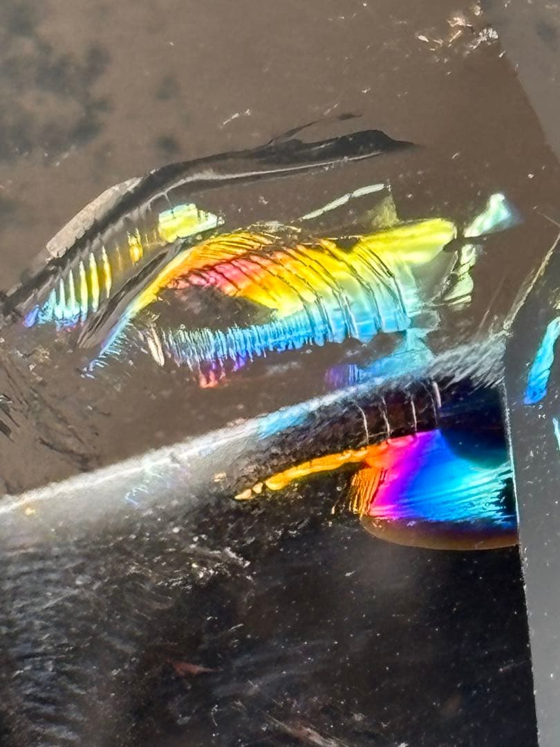 スモーキークォーツ　ポイント　タワー　ガーデンクォーツ共生　天然石　虹入