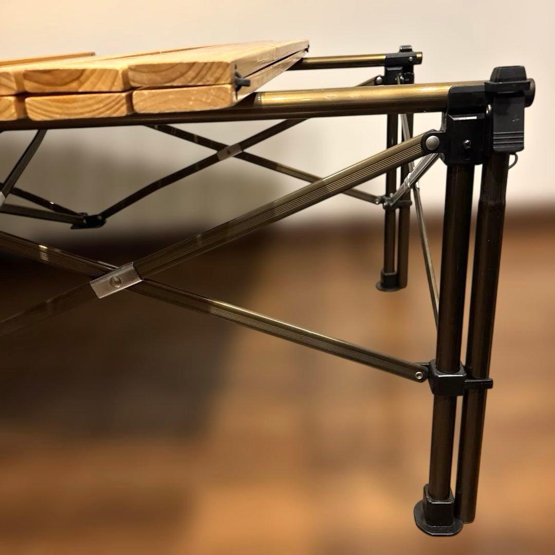 【Coleman】ナチュラルウッドロールテーブル ロール式収納 2段階式