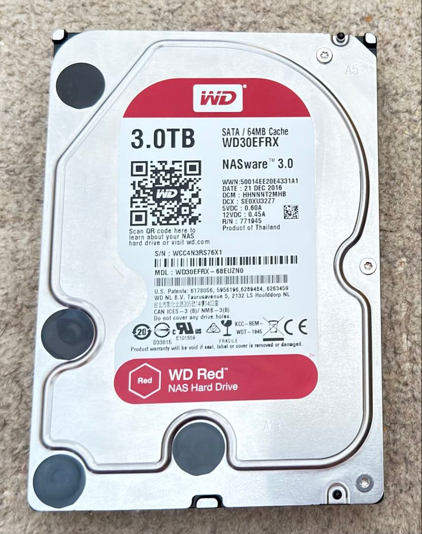 WD30EFRX 二枚セット3.5インチHDD SATA 3TB