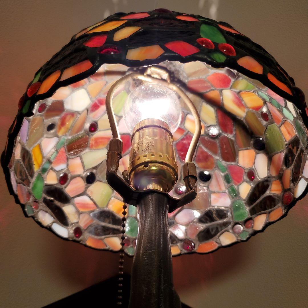 アンティーク　ステンドグラス　ランプ　とんぼ模様　ティファニースタイル