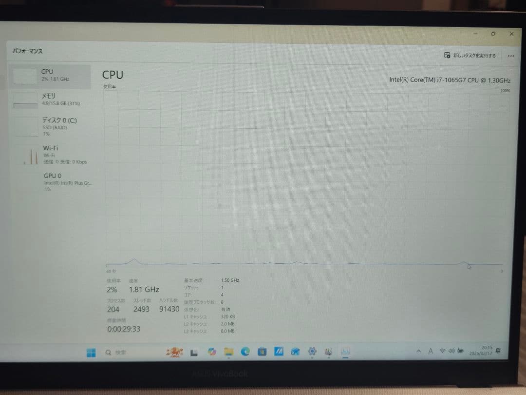 その他ノートPC本体 ASUS VivoBook X512J i7/RAM16GB/SSD512GB