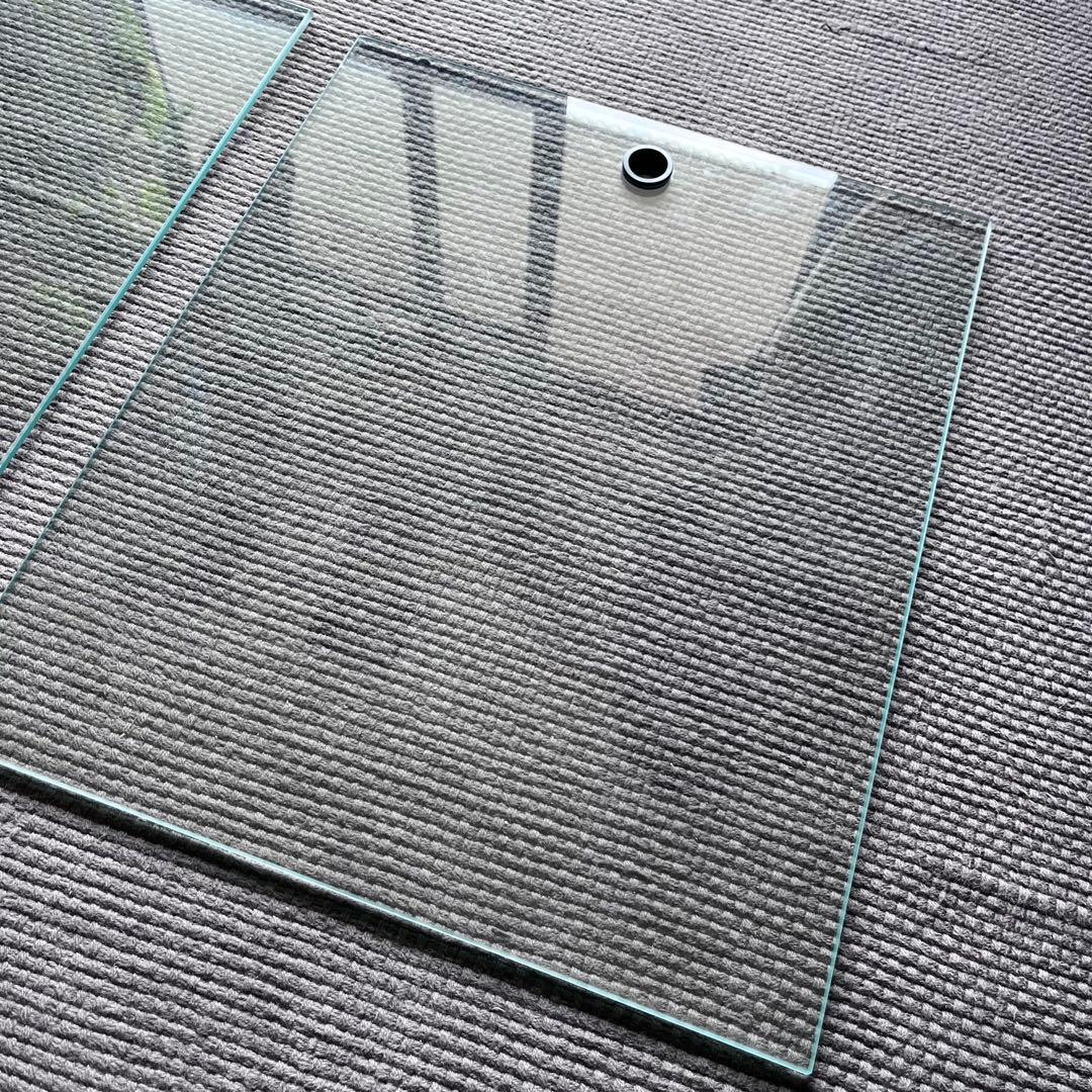 無印良品　ユニットシェルフ用ボックス棚　MUJI・ガラス引き戸・オーク材