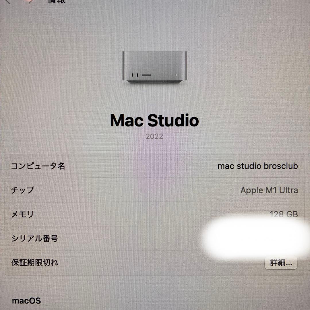 Macデスクトップ Apple Mac Studio M1 Ultra 128GB