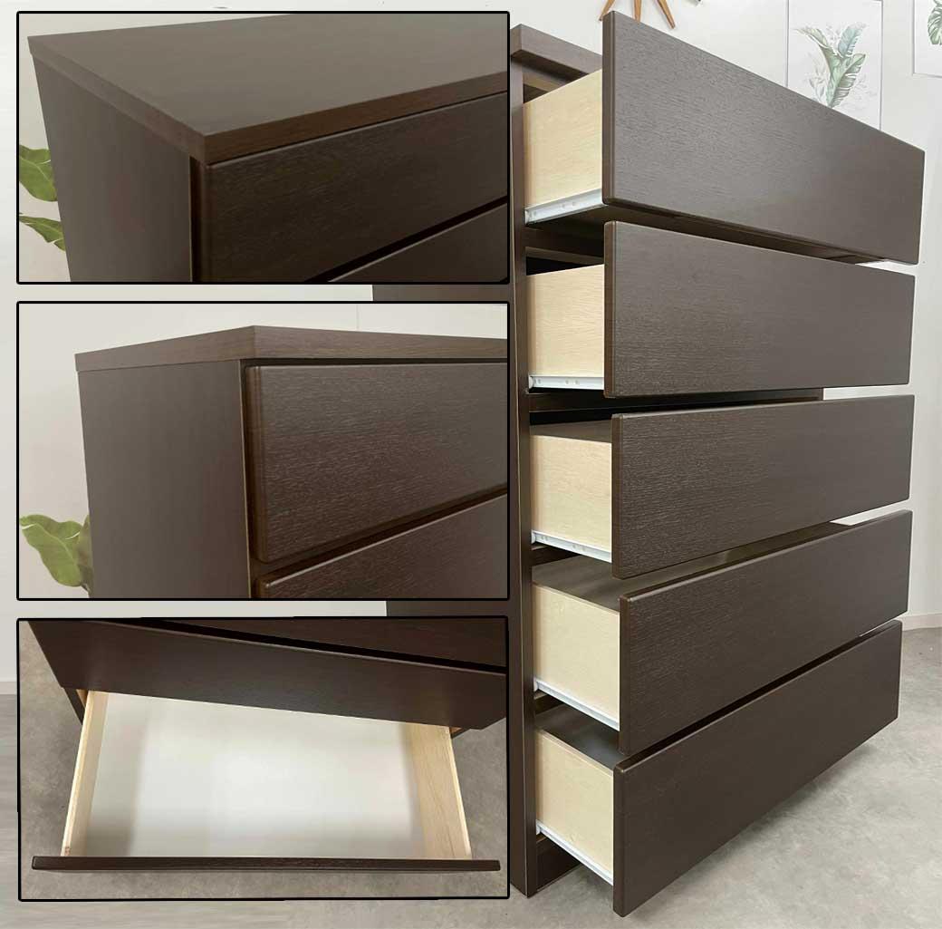 80センチチェスト ハイチェスト引き出しスライドレール送料無料 アウトレット品