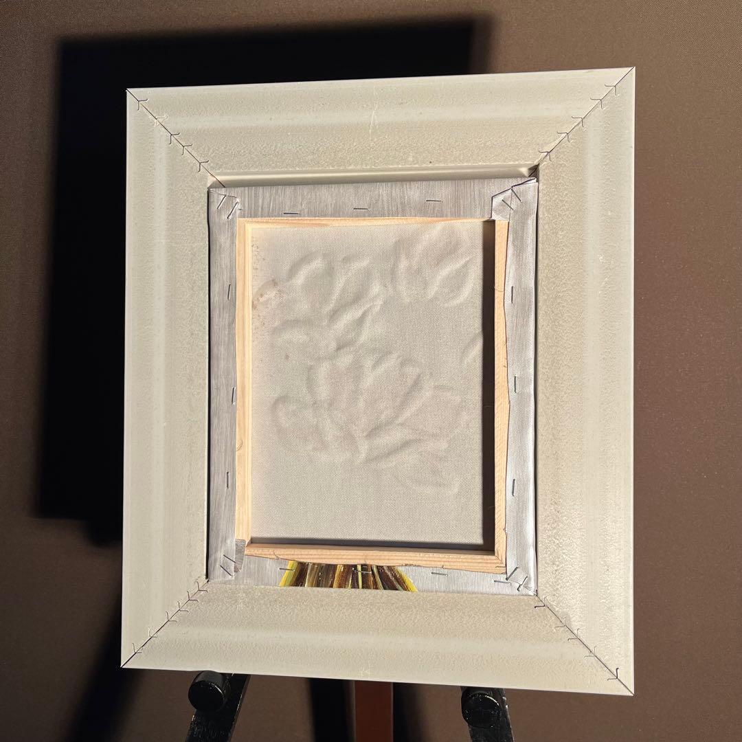 手書き油絵 フラワー 額付 絵画 インテリア 油彩画