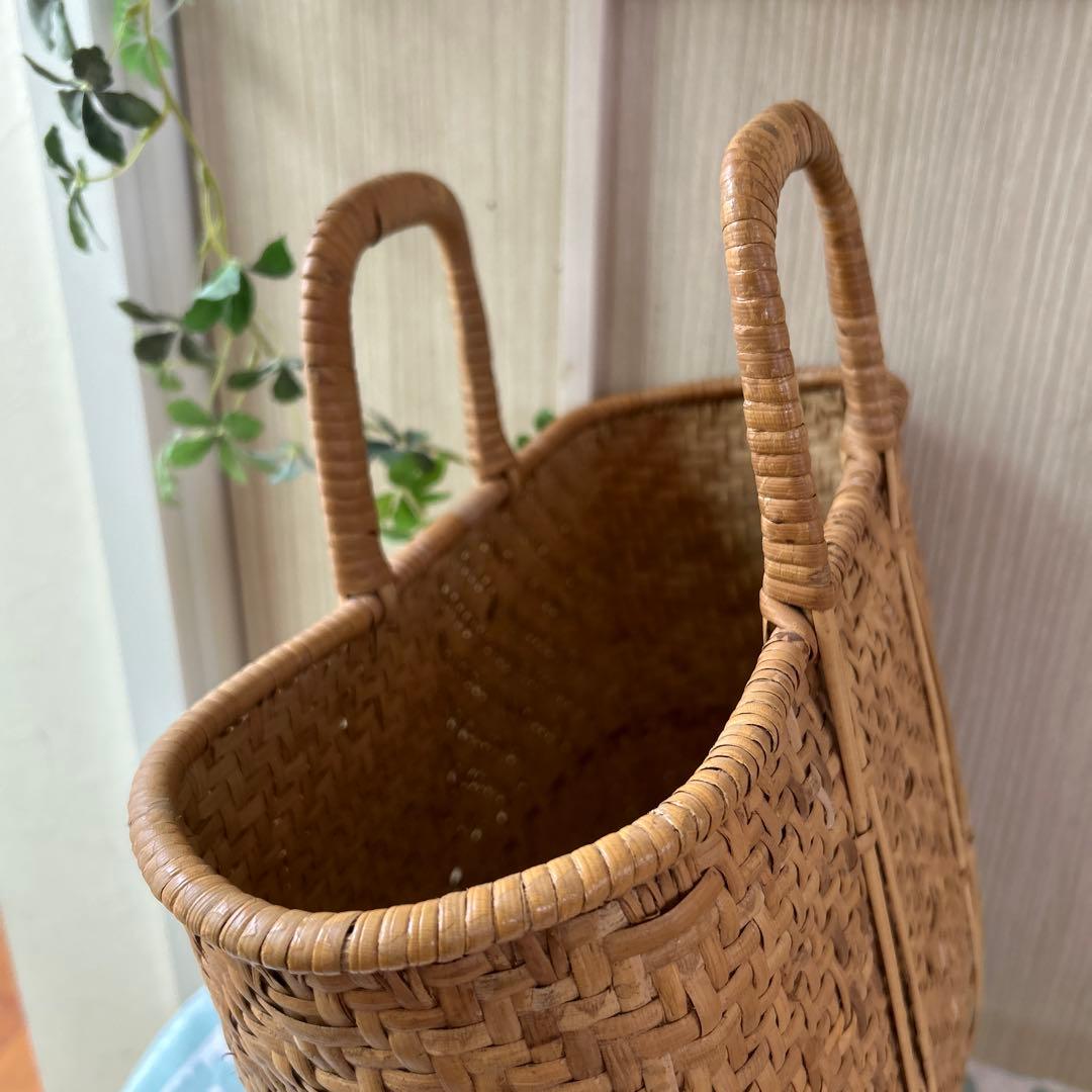 竹かごバッグ 竹籠バッグ 竹細工 竹編みカゴ 買物かご