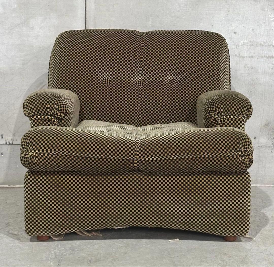S*ー様 ✦70’s✦昭和レトロ 千鳥格子 1人掛ソファ｜昭和レトロ ミッドセン