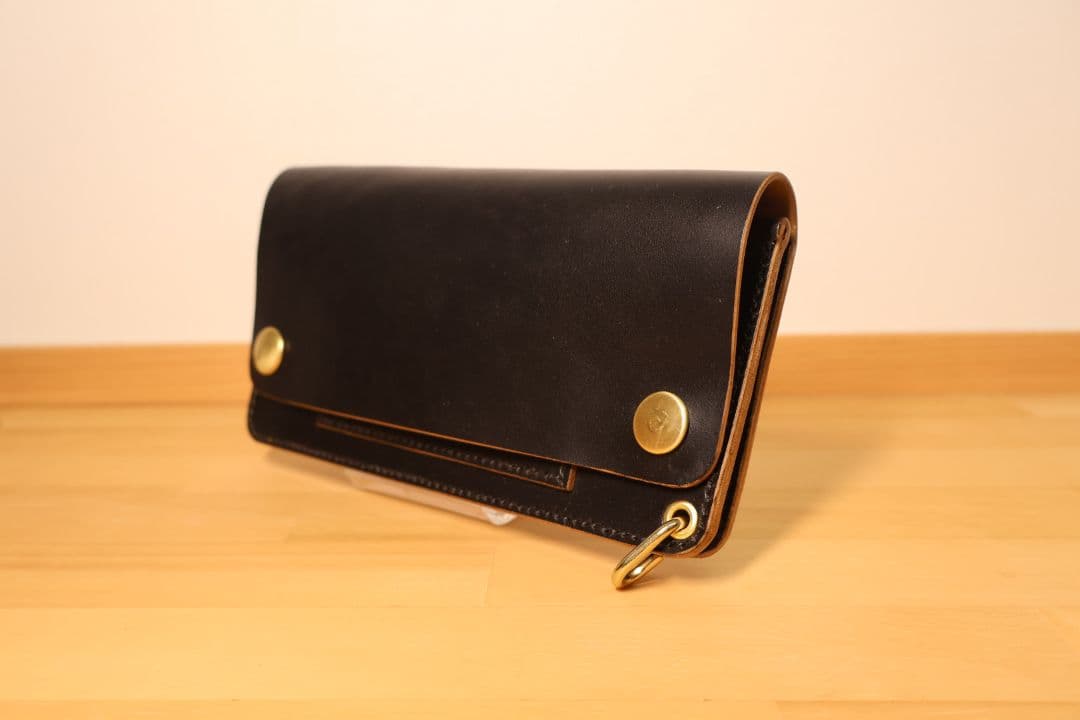 MARYAM ホースバット使用　ロングトラッカーウォレット２層　真鍮