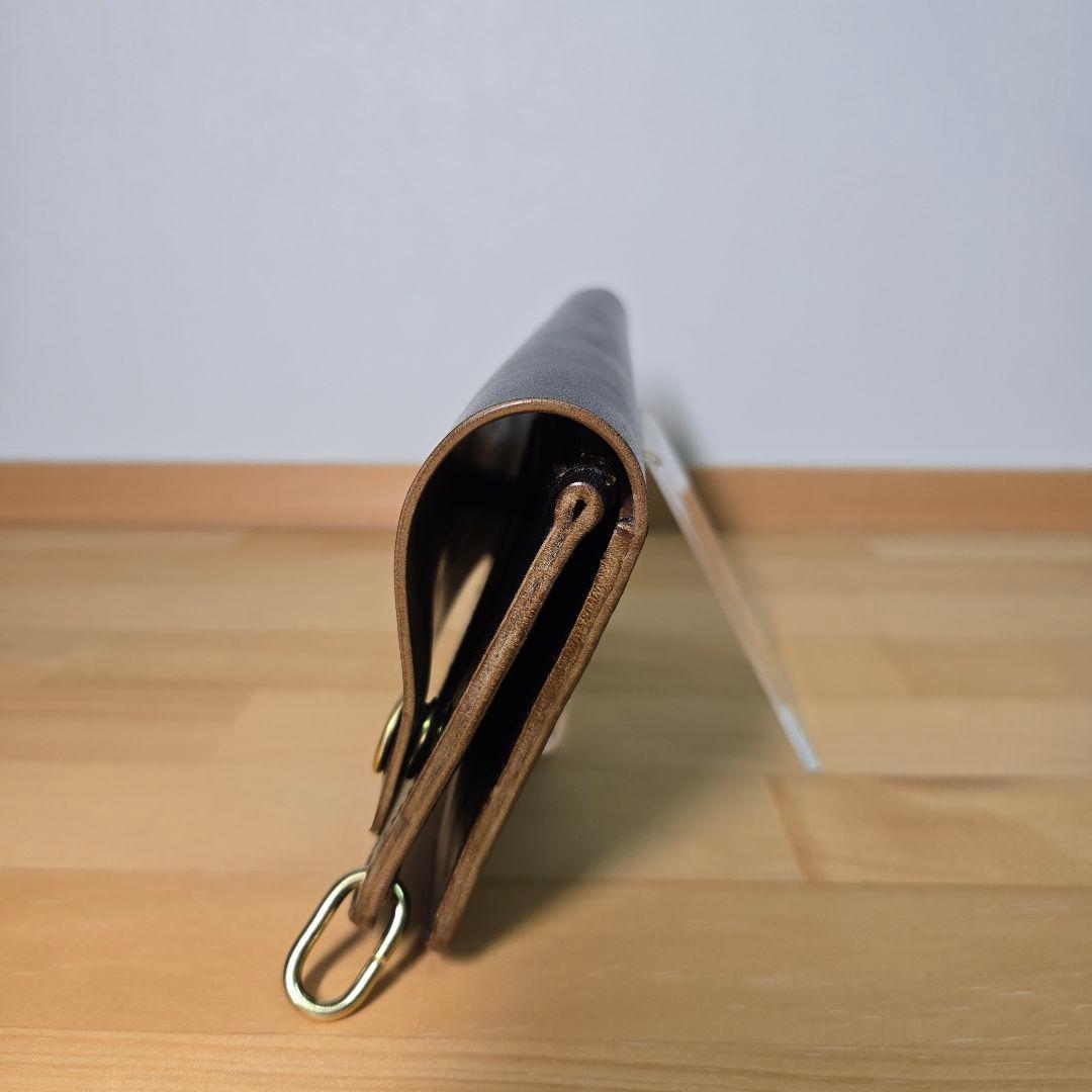 MARYAM ホースバット使用　ロングトラッカーウォレット２層　真鍮