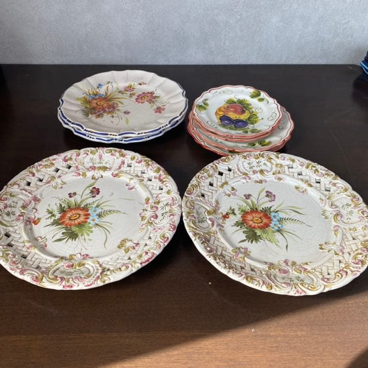 ハンドメイド　皿 ITALY　8枚入り【輸入品】【インテリア】【イタリア製】