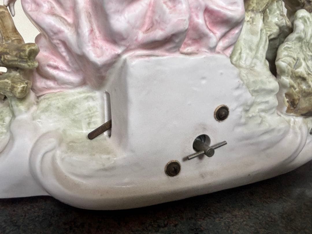 アンティークフィギュリン　テーブルランプ　レンワイル・アードアルト製　オルゴール