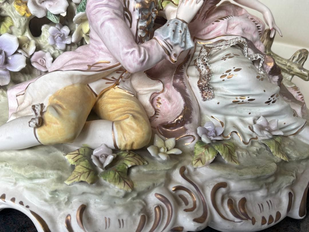 アンティークフィギュリン　テーブルランプ　レンワイル・アードアルト製　オルゴール