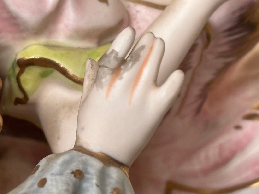 アンティークフィギュリン　テーブルランプ　レンワイル・アードアルト製　オルゴール