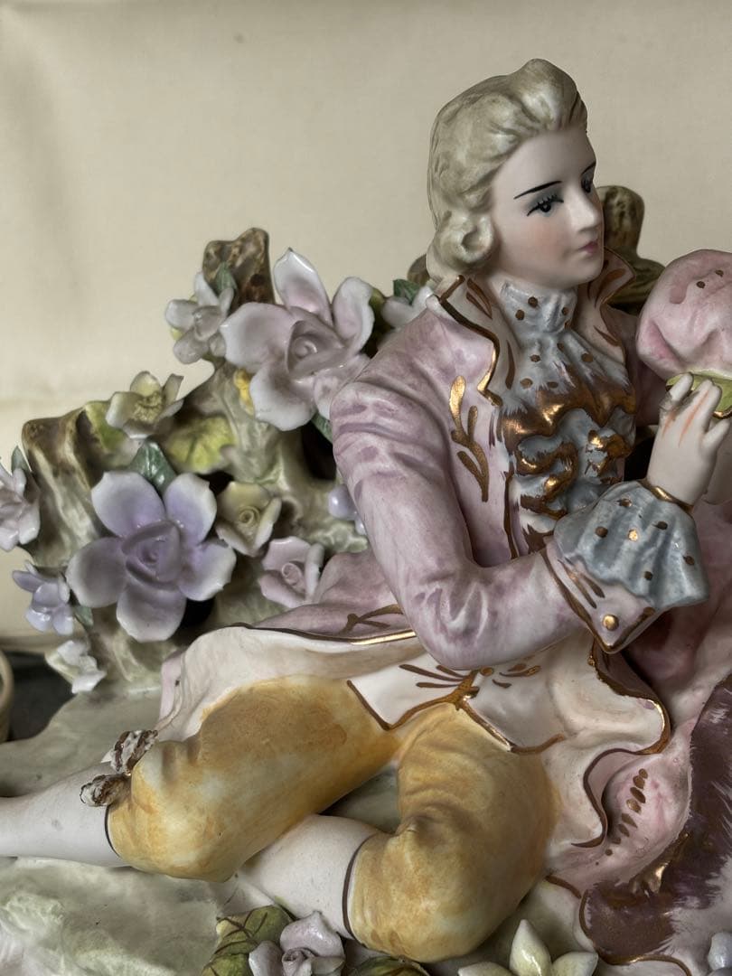 アンティークフィギュリン　テーブルランプ　レンワイル・アードアルト製　オルゴール