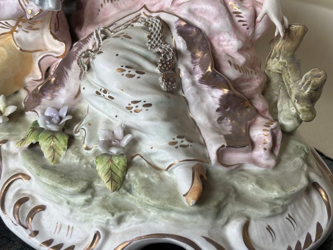 アンティークフィギュリン　テーブルランプ　レンワイル・アードアルト製　オルゴール