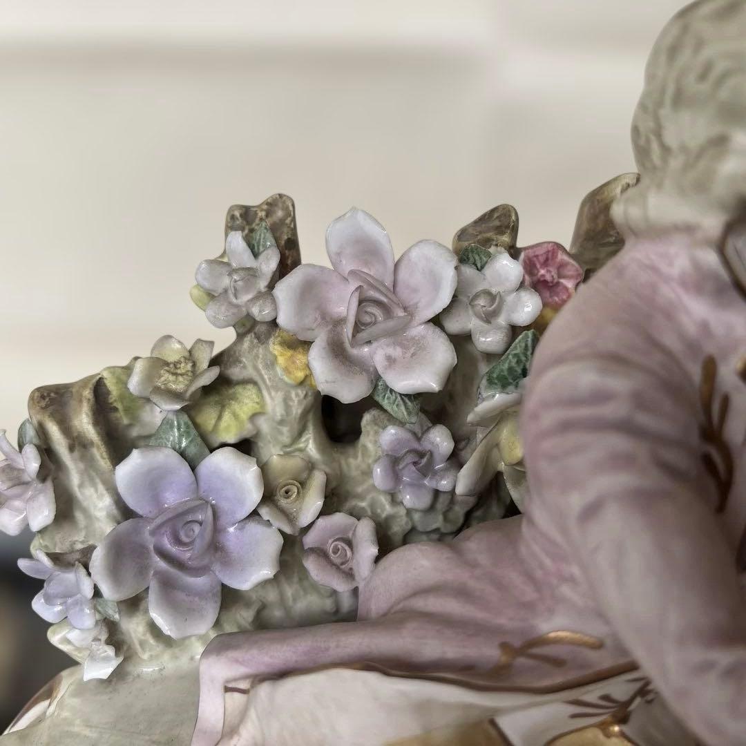 アンティークフィギュリン　テーブルランプ　レンワイル・アードアルト製　オルゴール