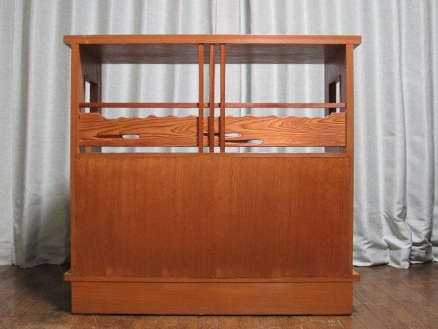 世界遺産 屋久杉 浮造り 漆仕上げ 民芸 飾り棚/和茶棚/水屋/サイドボード