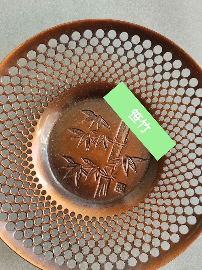 ♥値下げします 玉利休の銅板の茶托5客とお菓子入れ１個のセット